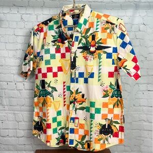 Guinness Limited Edition Toucan Hawaiian Print Short Sleeve Button Down Shirt XL